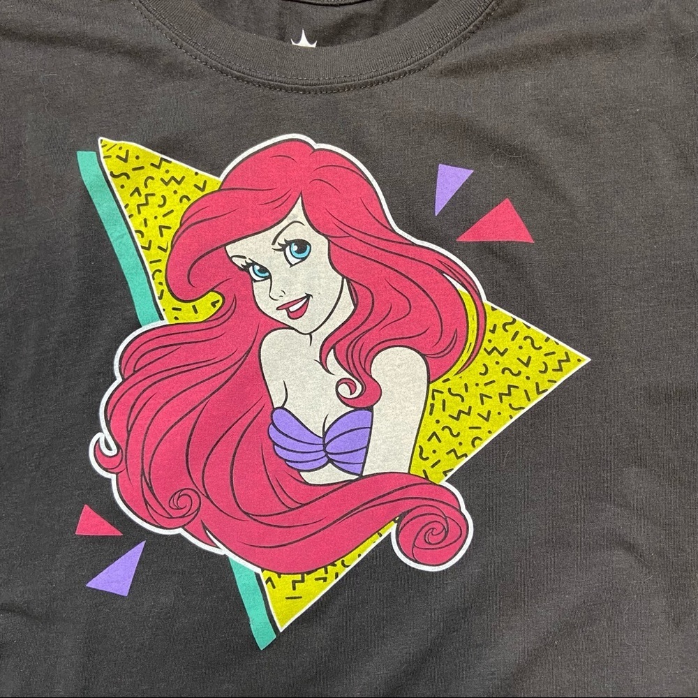 Disney Princess Ariel Crop LS Crop Top. Dark Gray. Size XL Juniors. EUC - Picture 5 of 7